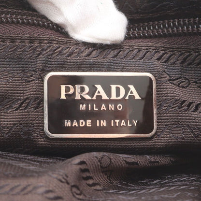 Prada Tessuto Nylon Triangle Logo Leather Backpack Shoulder Bag — view 8