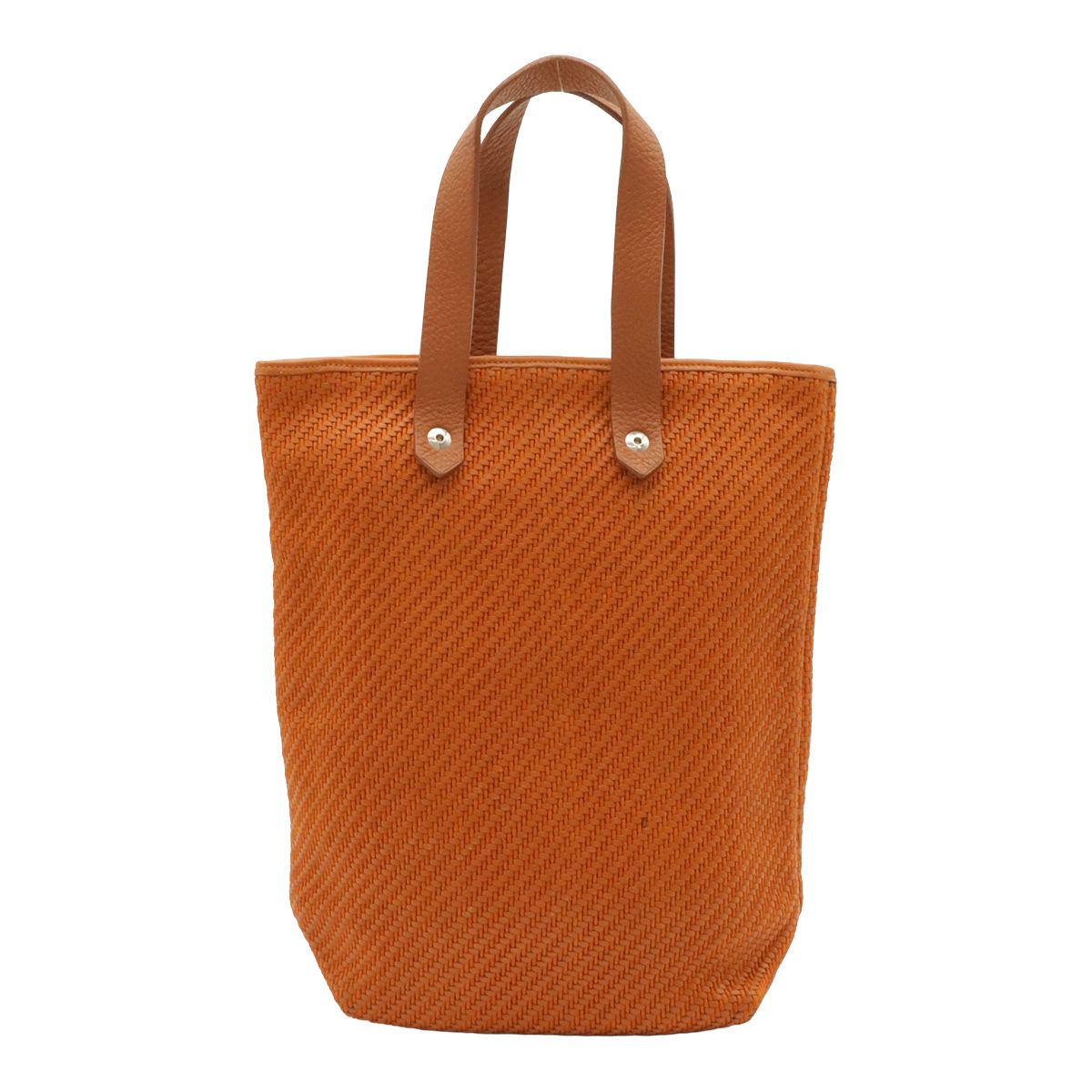 Hermes Amedaba PM Tote Bag Mini Wool Leather Orange Multicolor Silver