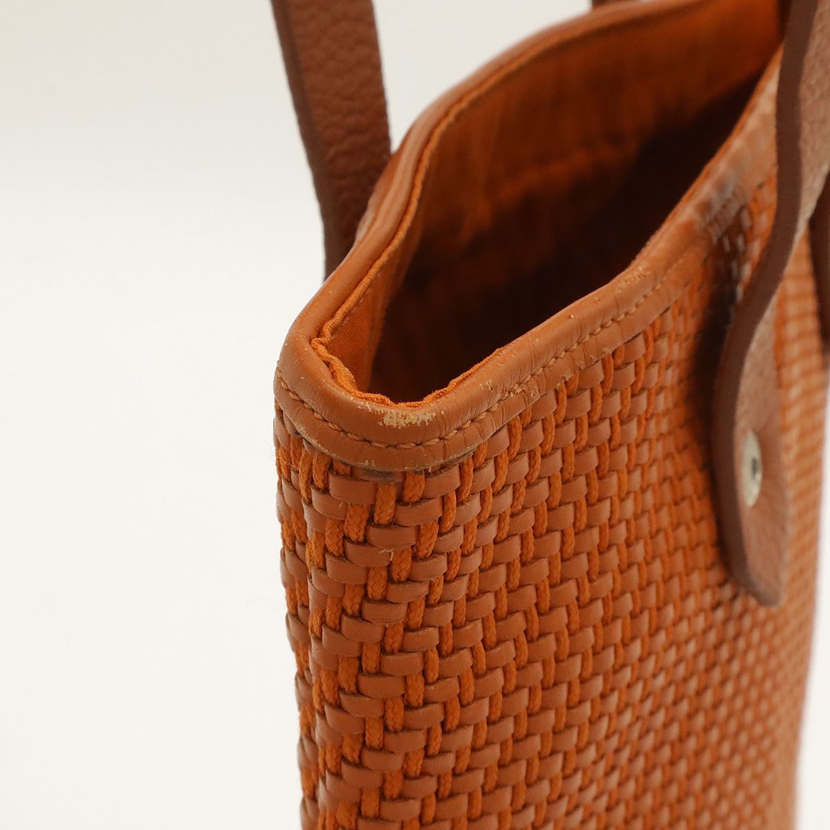 Hermes Amedaba PM Tote Bag Mini Wool Leather Orange Multicolor Silver — view 4