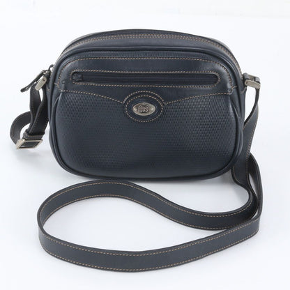 Gucci Vintage Leather Shoulder Bag Crossbody Navy