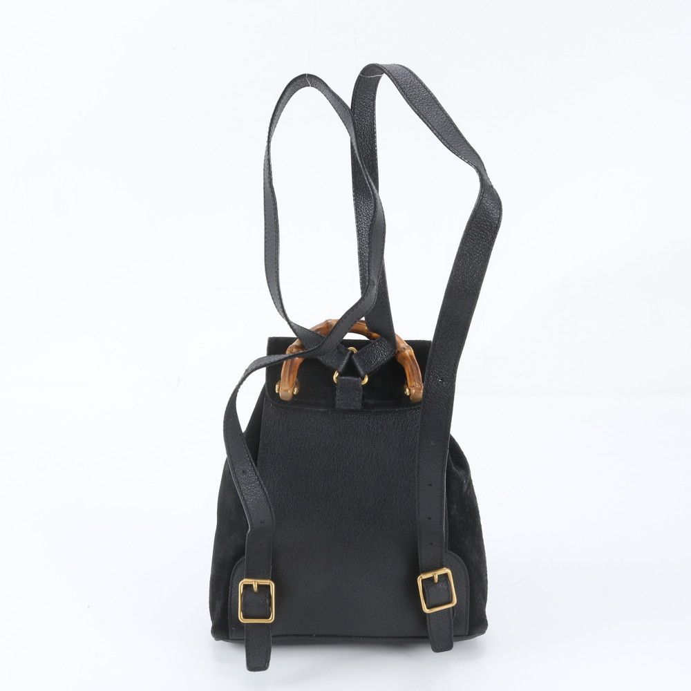 Gucci Bamboo Leather Backpack Black — view 3