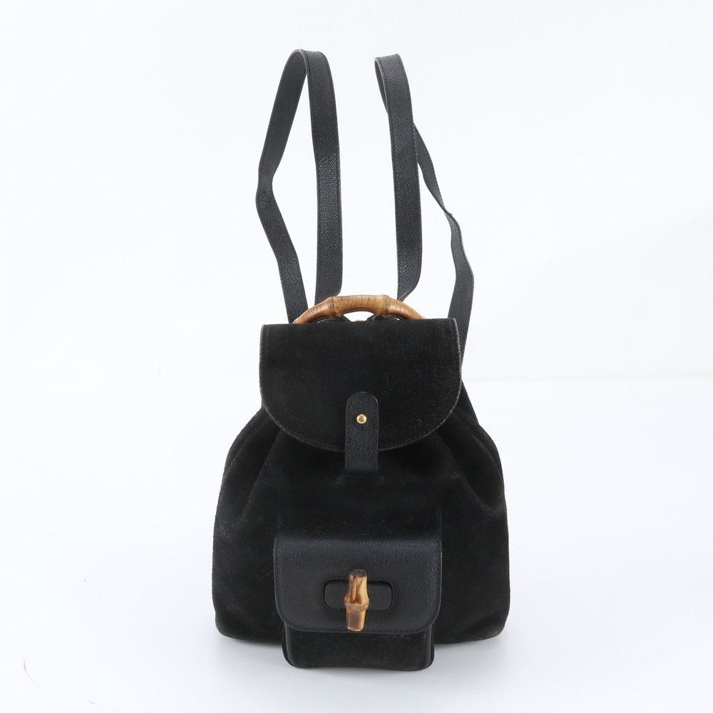 Gucci Bamboo Leather Backpack Black