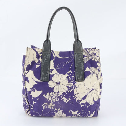 Miu Miu Flower Floral Pattern Leather Canvas Handbag Shoulder — view 3