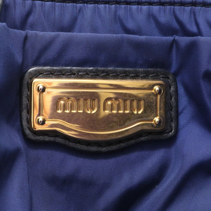 Miu Miu Flower Floral Pattern Leather Canvas Handbag Shoulder — view 8