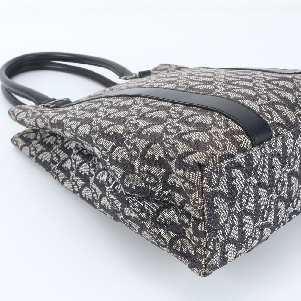 Dior Trotter Leather Canvas Tote Bag Shoulder — view 6