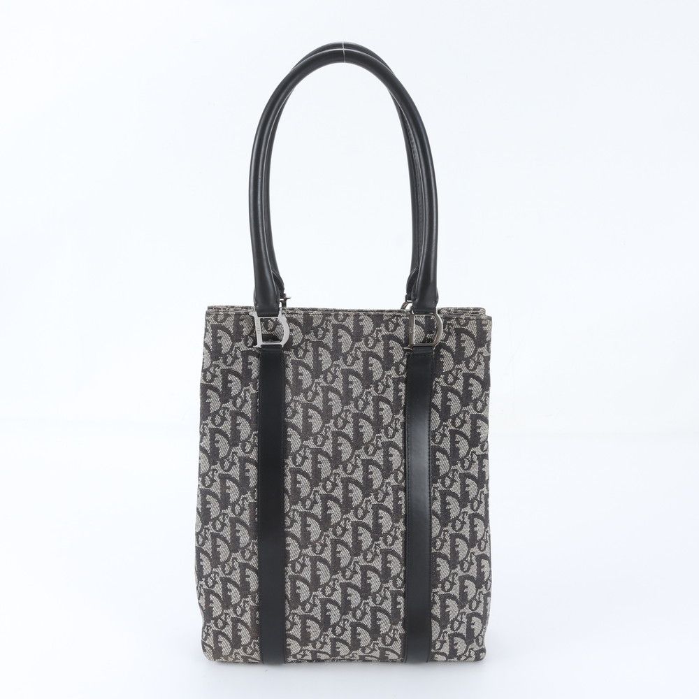 Dior Trotter Leather Canvas Tote Bag Shoulder