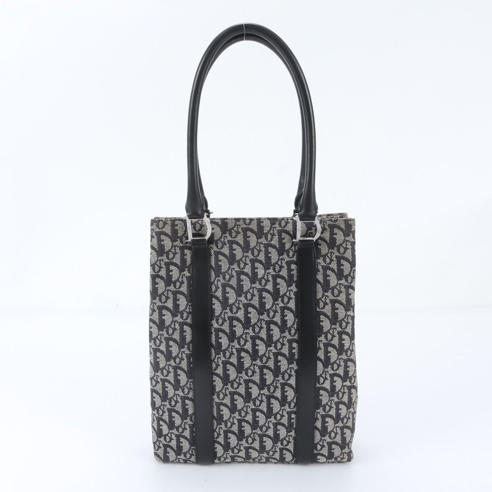 Dior Trotter Leather Canvas Tote Bag Shoulder — view 3