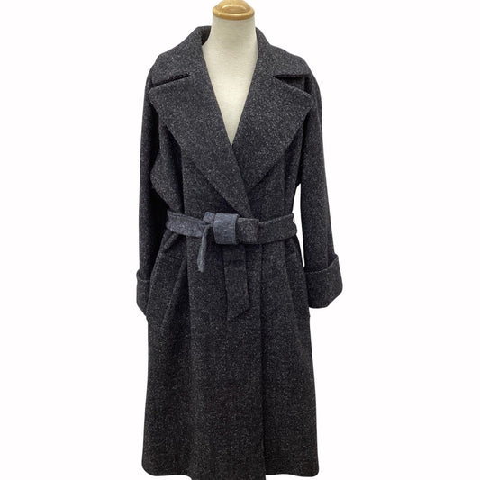 Max Mara Mahler Weekend Belted Long Coat Gray 40