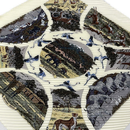 Hermes Scarf Carre Plisee Ivory Multi Tanzanie