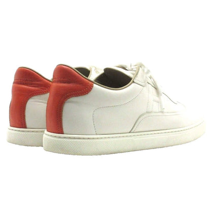 Hermes Quicker Leather Sneakers H Logo White Orange — view 2