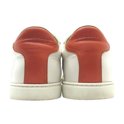 Hermes Quicker Leather Sneakers H Logo White Orange — view 4