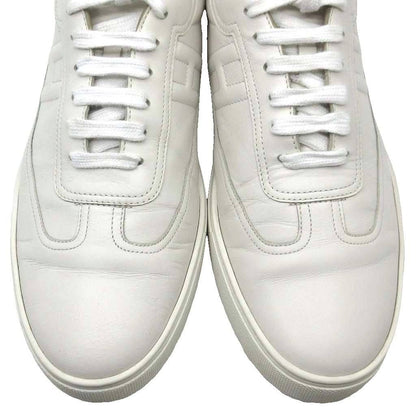 Hermes Quicker Leather Sneakers H Logo White Orange — view 3