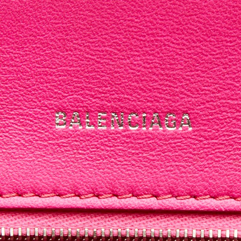 Balenciaga Hourglass Small 2-Way Shoulder Bag Top Handle Pink Leather — view 8