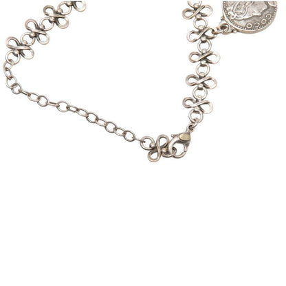 Chanel CC Logo Mademoiselle Coin Bracelet Silver Metal — view 4