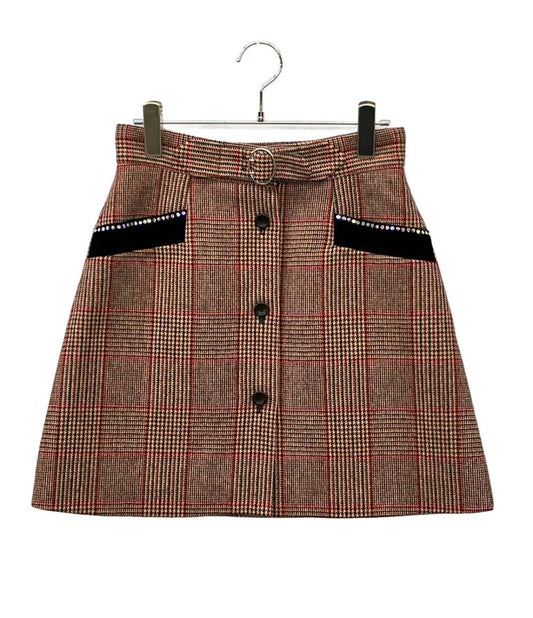 Miu Miu Check Bijou Skirt 40