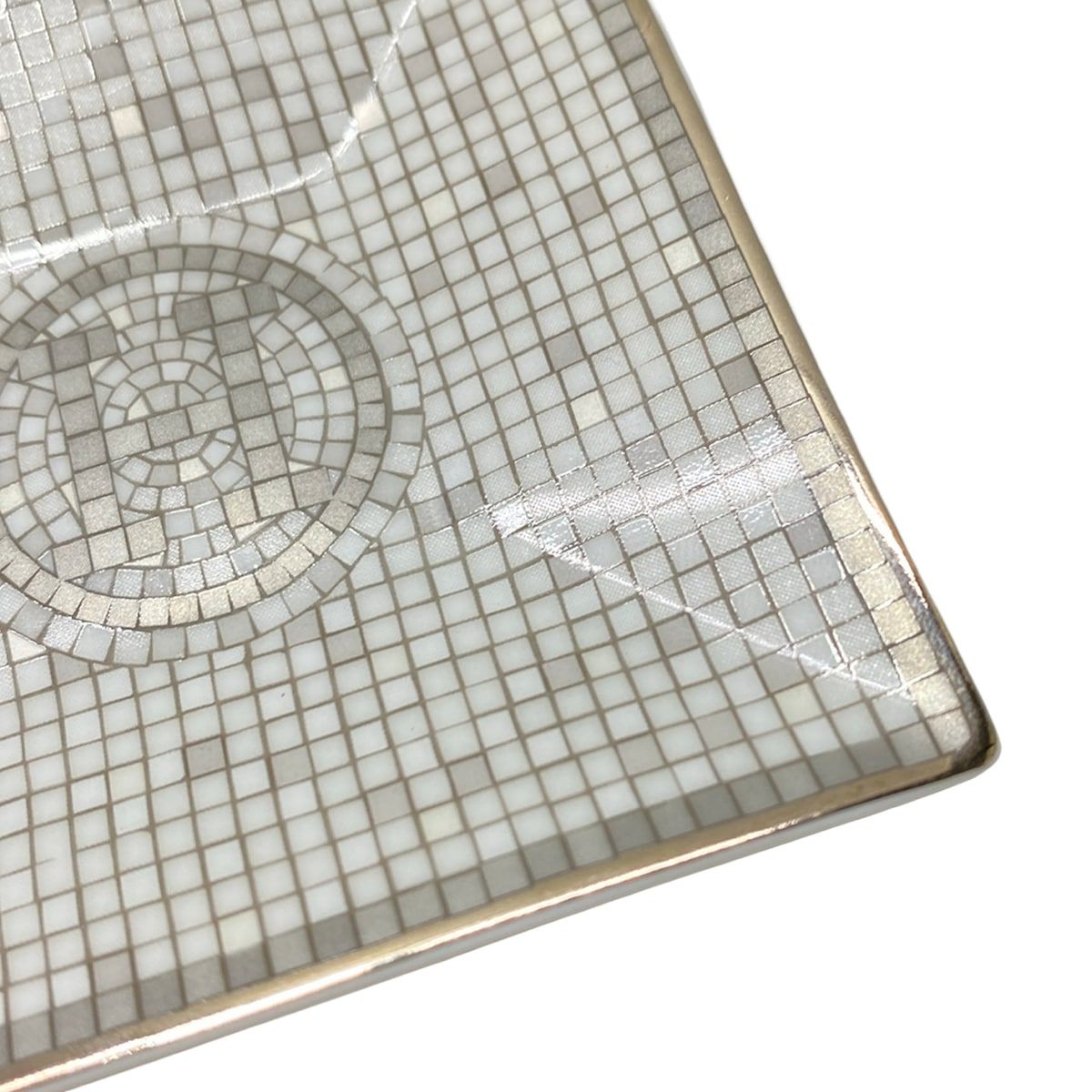 Hermes White Light Gray Tray Case Mosaique Au 24 Mosaic Vanquatre — view 5