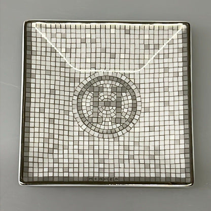 Hermes White Light Gray Tray Case Mosaique Au 24 Mosaic Vanquatre