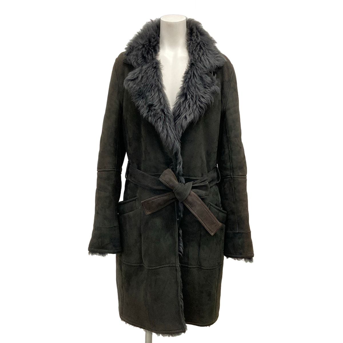 Loewe Coat Dark Gray Fur — view 3