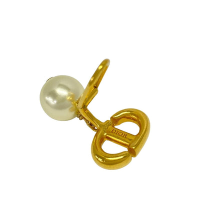 Dior Earrings CD Navy Gold Ivory — view 4
