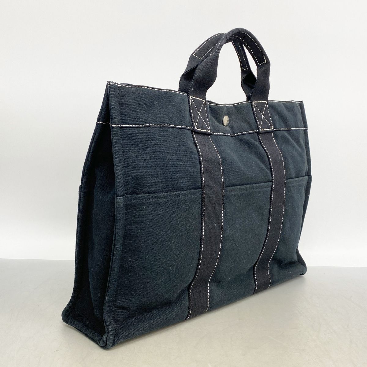 Hermes Tote Bag Fourre Tout MM Canvas Black Silver — view 2