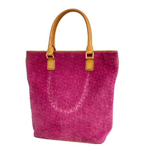 Celine Tote Bag C Macadam Suede Pink Gold