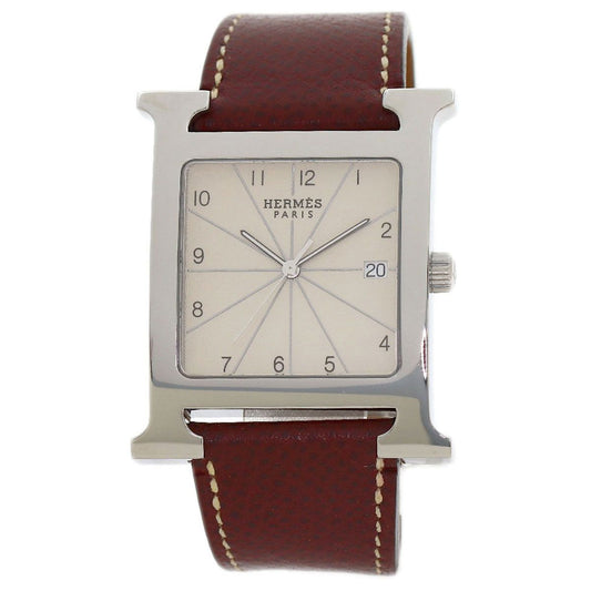 Hermes H Watch SS Leather