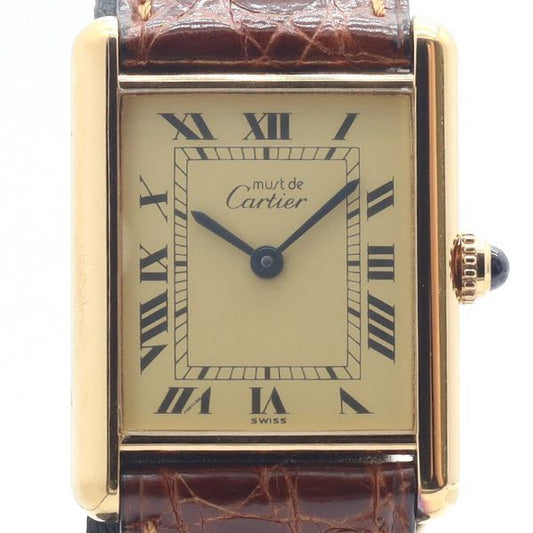 Cartier Must Tank 925 Sterling Silver Ivory Dial Watch