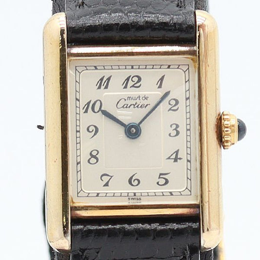 Cartier Must Tank 925 Sterling Silver Ivory Dial Watch