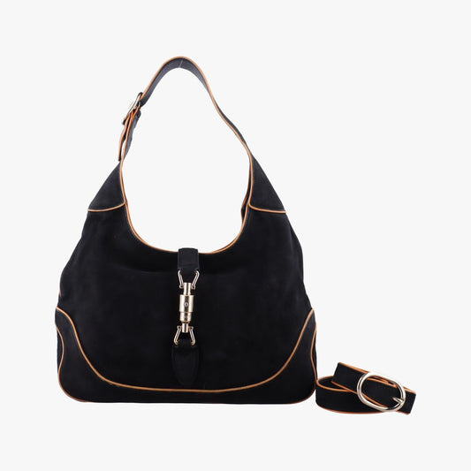 Gucci New Jackie Black Suede Shoulder Bag