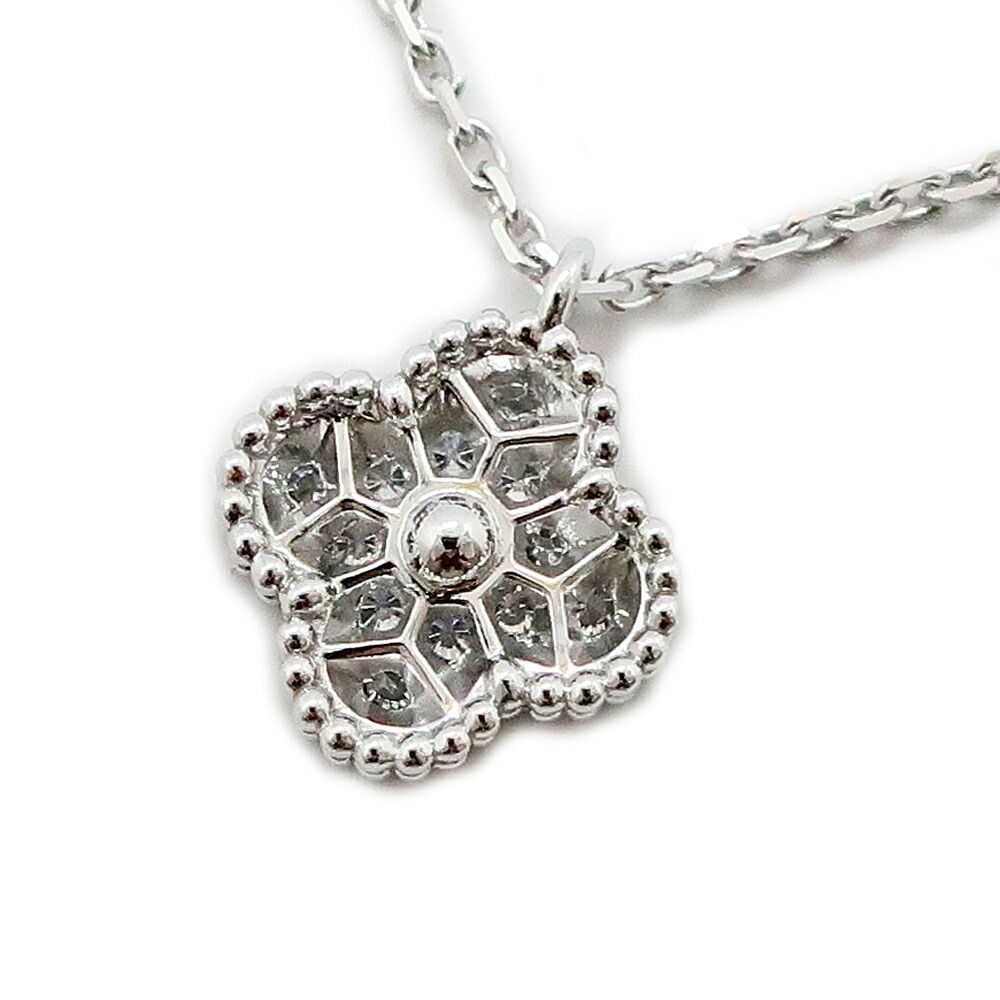 Van Cleef & Arpels Sweet Alhambra Necklace 18K White Gold Diamond — view 5