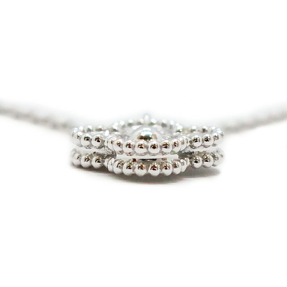 Van Cleef & Arpels Sweet Alhambra Necklace 18K White Gold Diamond — view 3