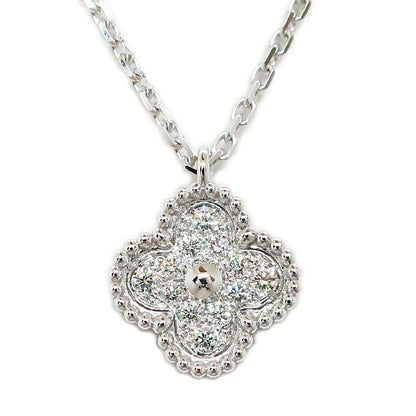 Van Cleef & Arpels Sweet Alhambra Necklace 18K White Gold Diamond