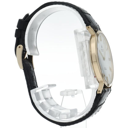 Rolex Cellini Watch 18K Yellow Gold Leather Silver — view 4