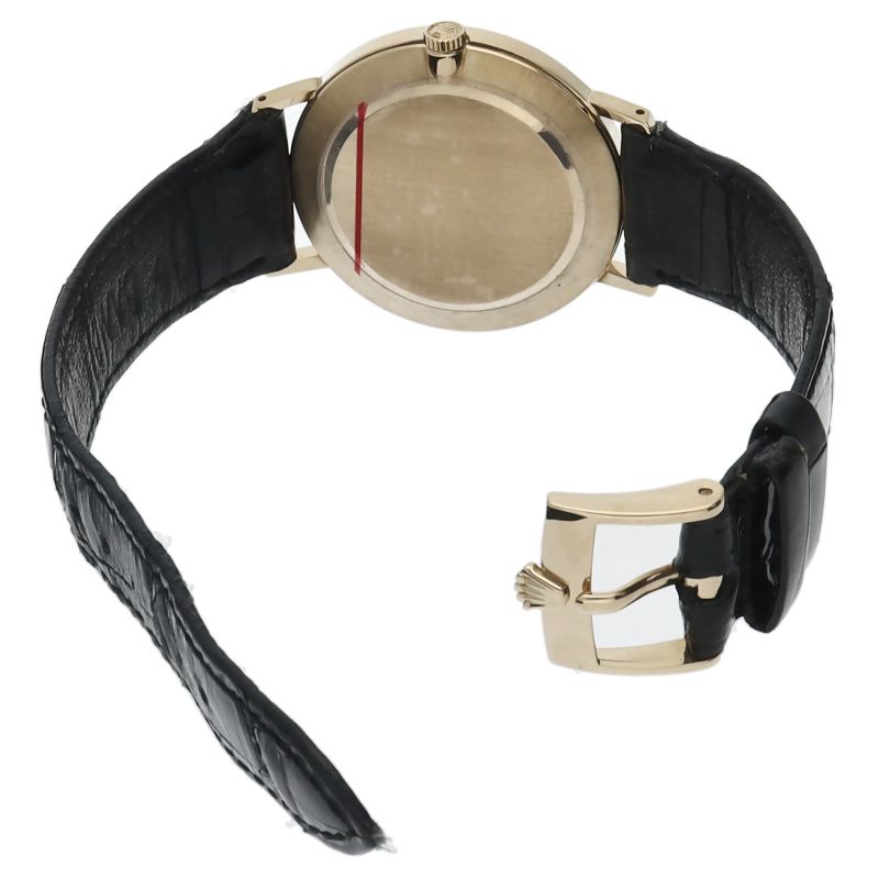 Rolex Cellini Watch 18K Yellow Gold Leather Silver — view 5