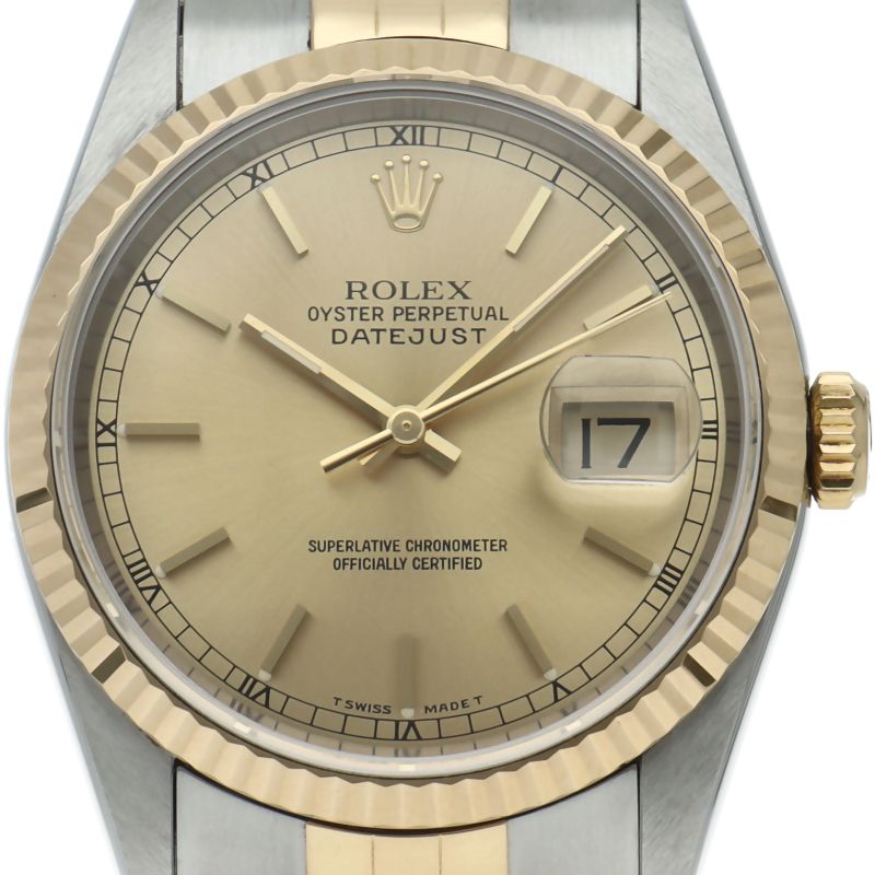 Rolex Datejust Watches 18K Yellow Gold SS Champagne Watch