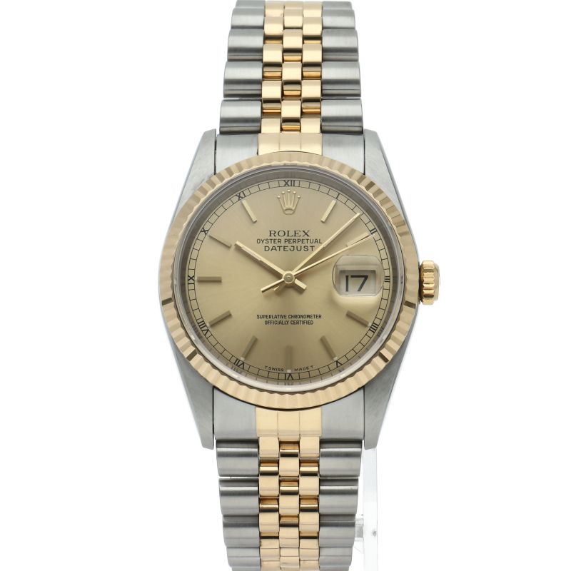 Rolex Datejust Watches 18K Yellow Gold SS Champagne Watch — view 2