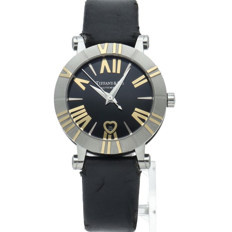 Tiffany & Co Atlas Watch SS Leather Black — view 2