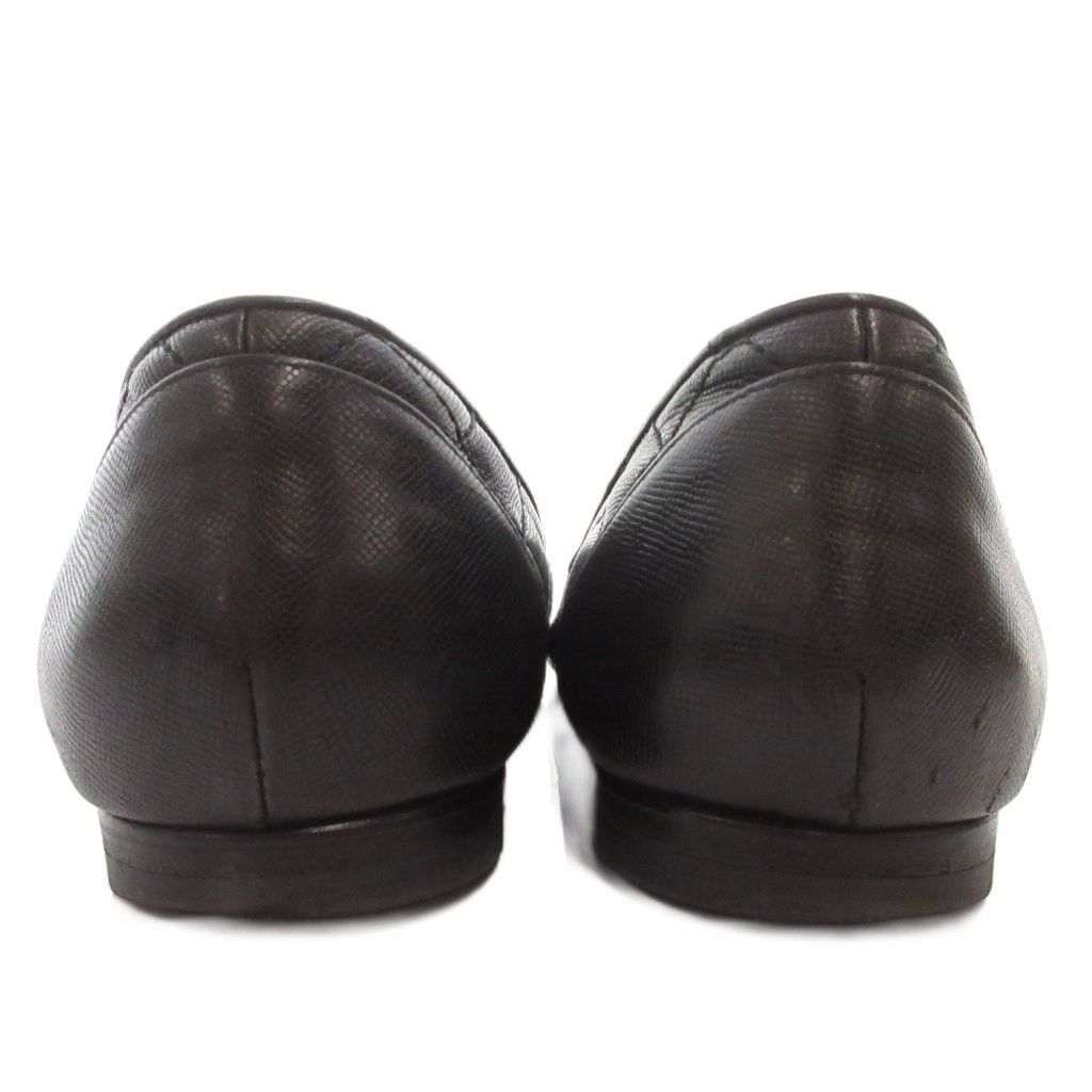 Chanel Ballerina Quilted Flat Pumps Leather CC Logo Cap Toe Black — view 3