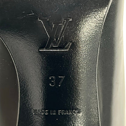 Louis Vuitton Pumps Black Leather Fur Heels — view 6