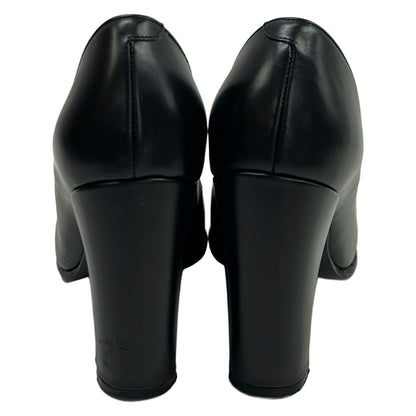 Louis Vuitton Pumps Black Leather Fur Heels — view 3