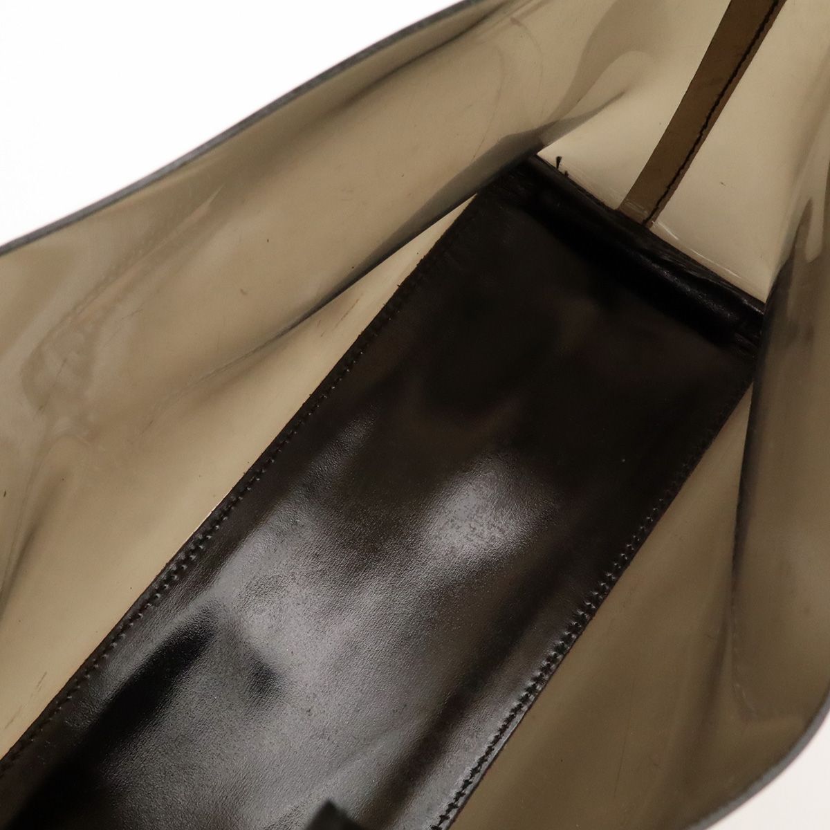 Gucci Plastic Bamboo Shoulder Bag Vinyl Leather Black — view 6