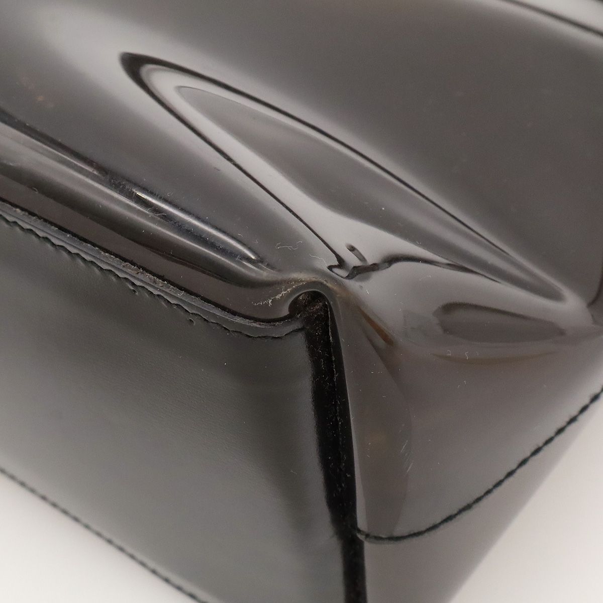 Gucci Plastic Bamboo Shoulder Bag Vinyl Leather Black — view 3