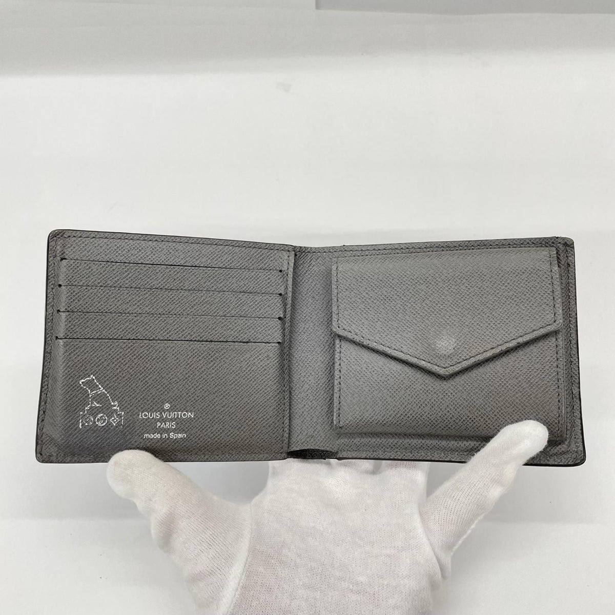 Louis Vuitton Bifold Wallet Portefeuille Marco NM Blue Gray — view 3