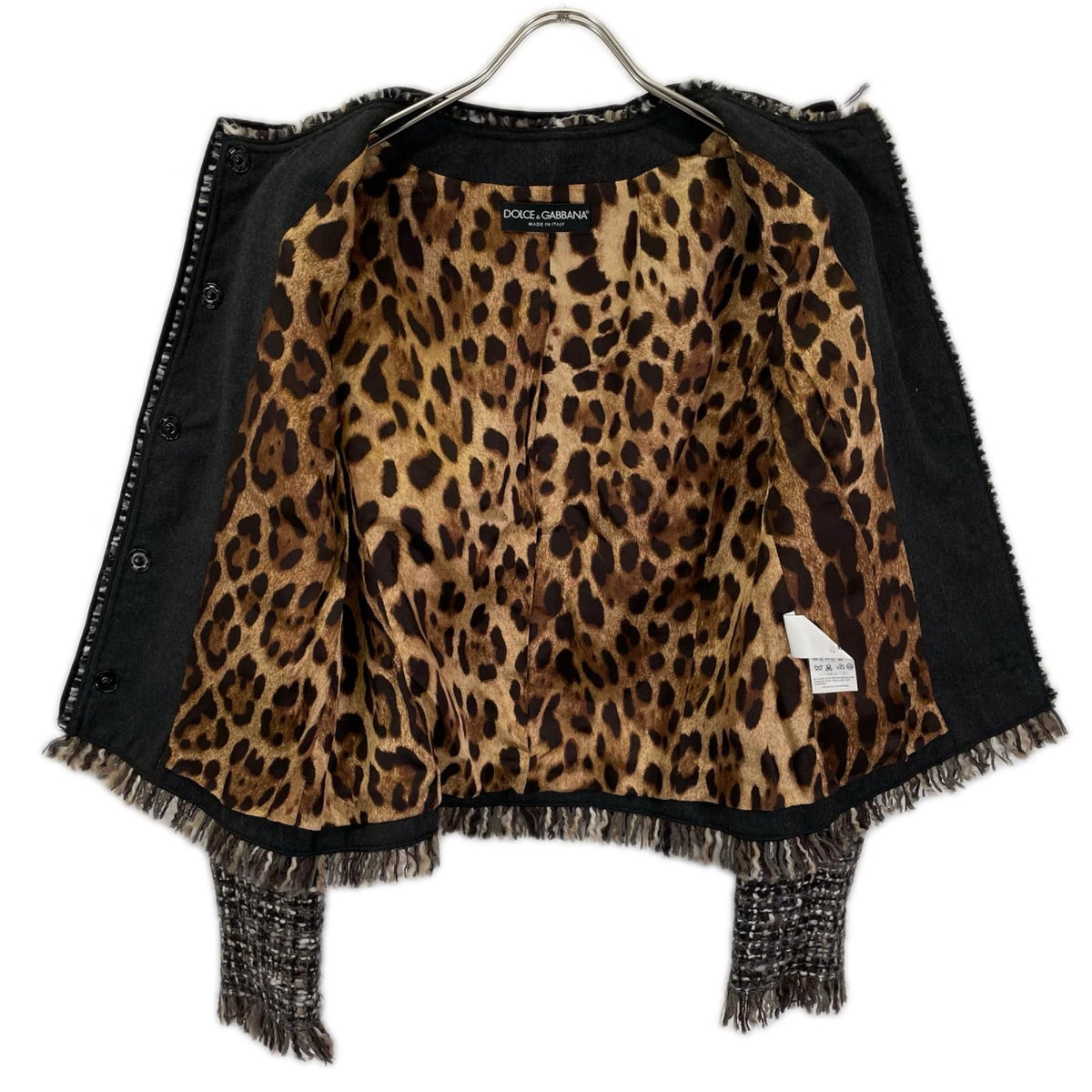 Dolce & Gabbana Tweed Jacket Lining Leopard 40 — view 3