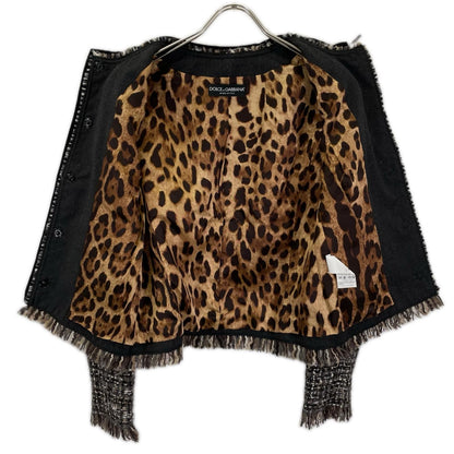 Dolce & Gabbana Tweed Jacket Lining Leopard 40 — view 3