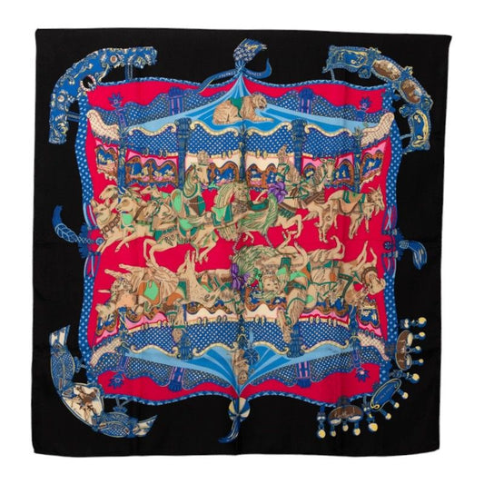 Hermes Carre 90 Tournez Manege Scarf Large Multicolor
