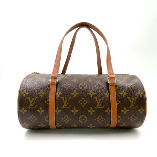 Louis Vuitton Vintage Papillon 30 Monogram Leather Brown Light Handbag Gold