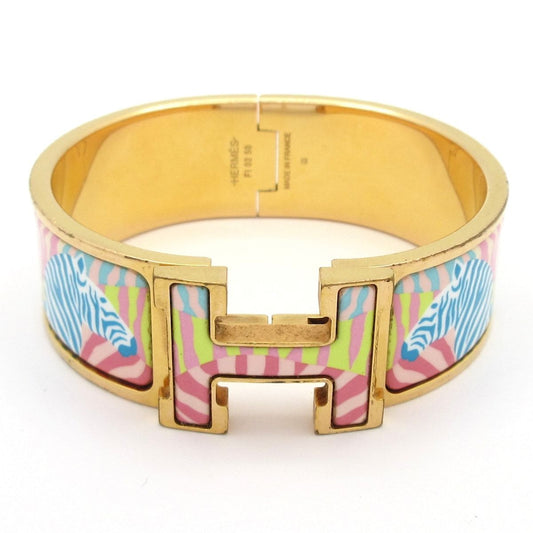 Hermes Bangle Clic Clac H Gold Multi Zebra Bracelet