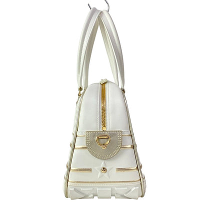 Dior Vibe Bowling Bag White Gold 2-Way Leather — view 4