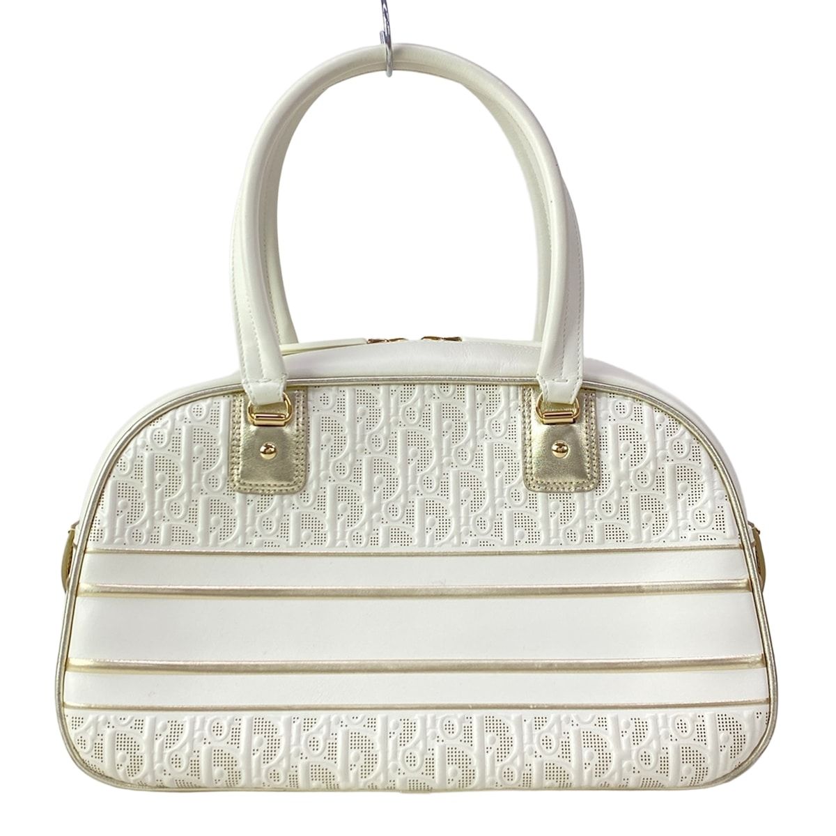 Dior Vibe Bowling Bag White Gold 2-Way Leather — view 3
